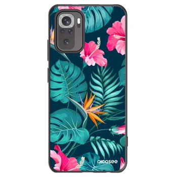 Picasee crna silikonska maskica za Xiaomi Redmi Note 10S - Pink Monstera