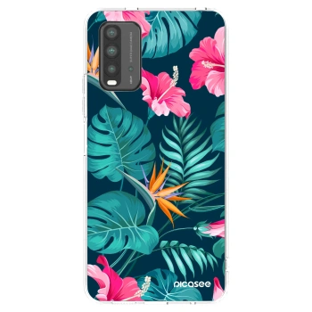 Picasee silikonska prozirna maskica za Xiaomi Redmi 9T - Pink Monstera