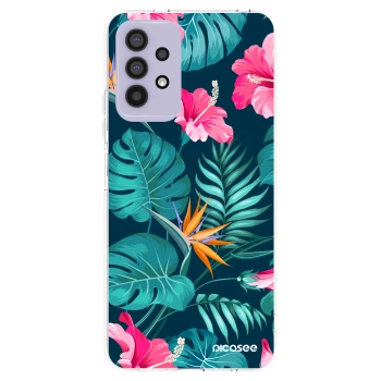 Picasee silikonska prozirna maskica za Samsung Galaxy A32 4G SM-A325F - Pink Monstera