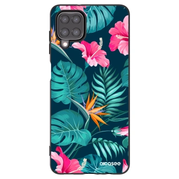 Picasee crna silikonska maskica za Samsung Galaxy M12 M127F - Pink Monstera