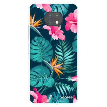 Picasee silikonska prozirna maskica za Xiaomi Redmi Note 9T - Pink Monstera