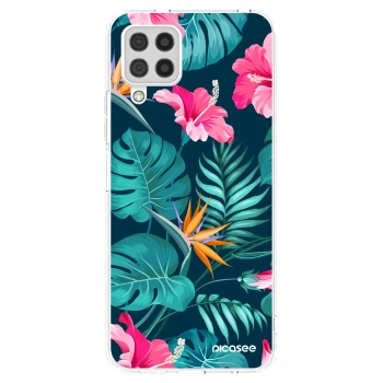 Picasee silikonska prozirna maskica za Samsung Galaxy A22 A225F 4G - Pink Monstera