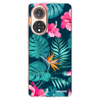 Picasee silikonska prozirna maskica za Honor 50 5G - Pink Monstera