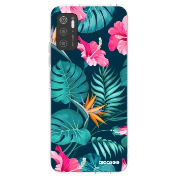 Picasee silikonska prozirna maskica za Xiaomi Poco M3 Pro 5G - Pink Monstera