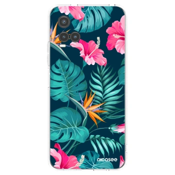 Picasee silikonska prozirna maskica za Vivo Y33s - Pink Monstera