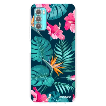 Picasee silikonska prozirna maskica za Motorola Moto G60 - Pink Monstera