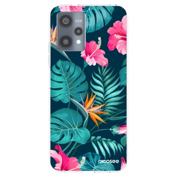 Picasee silikonska prozirna maskica za Realme 9 Pro 5G - Pink Monstera