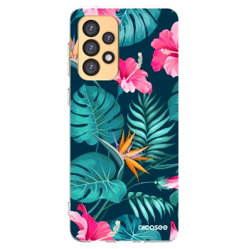 Picasee silikonska prozirna maskica za Samsung Galaxy A33 5G A336 - Pink Monstera