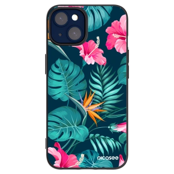 Picasee crna silikonska maskica za Apple iPhone 14 - Pink Monstera