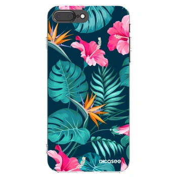 Picasee silikonska prozirna maskica za Apple iPhone 8 Plus - Pink Monstera