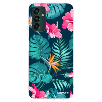 Picasee silikonska prozirna maskica za Samsung Galaxy M13 M135F - Pink Monstera