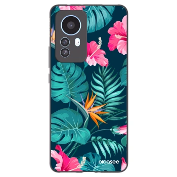 Picasee crna silikonska maskica za Xiaomi 12T Pro - Pink Monstera