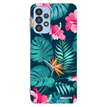 Picasee silikonska prozirna maskica za Samsung Galaxy A23 A235F 4G - Pink Monstera