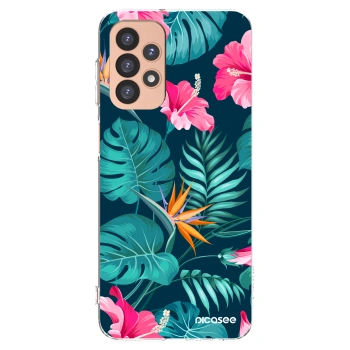 Picasee silikonska prozirna maskica za Samsung Galaxy A23 A236B 5G - Pink Monstera