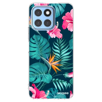Picasee silikonska prozirna maskica za Honor X8 5G - Pink Monstera