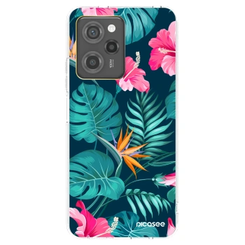 Picasee crna silikonska maskica za Xiaomi Poco X5 Pro - Pink Monstera
