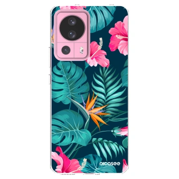 Picasee silikonska prozirna maskica za Xiaomi 13 Lite - Pink Monstera