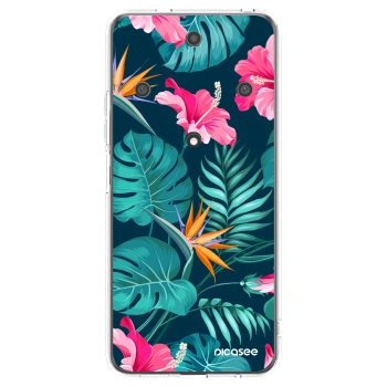 Picasee silikonska prozirna maskica za Honor Magic5 Lite 5G - Pink Monstera