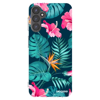 Picasee silikonska prozirna maskica za Samsung Galaxy A14 5G A146P - Pink Monstera