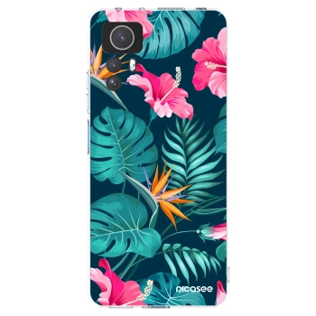 Picasee silikonska prozirna maskica za Xiaomi Redmi Note 12S - Pink Monstera