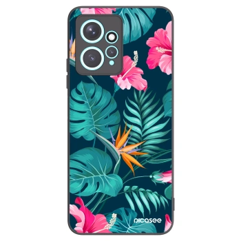 Picasee crna silikonska maskica za Xiaomi Redmi Note 12 4G - Pink Monstera
