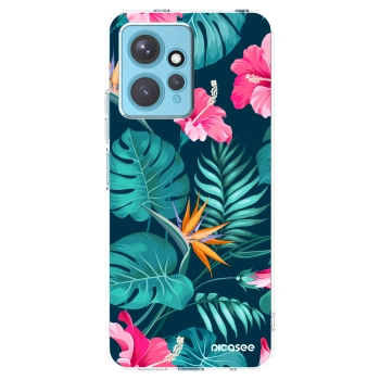 Picasee silikonska prozirna maskica za Xiaomi Redmi Note 12 4G - Pink Monstera