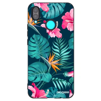 Picasee crna silikonska maskica za Huawei Nova 3 - Pink Monstera
