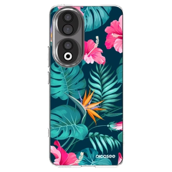 Picasee silikonska prozirna maskica za Honor 90 5G - Pink Monstera