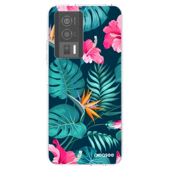 Picasee silikonska prozirna maskica za Xiaomi Poco F5 Pro 5G - Pink Monstera