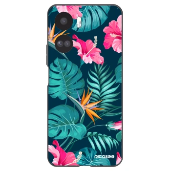 Picasee crna silikonska maskica za Honor 90 Lite 5G - Pink Monstera