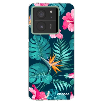 Picasee silikonska prozirna maskica za Xiaomi 13T - Pink Monstera