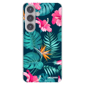 Picasee silikonska prozirna maskica za Samsung Galaxy S24 S921B 5G - Pink Monstera