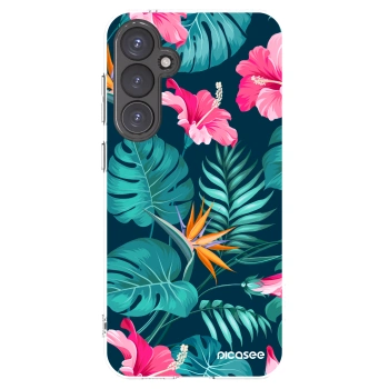 Picasee silikonska prozirna maskica za Samsung Galaxy S23 FE S711B - Pink Monstera