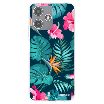 Picasee silikonska prozirna maskica za Xiaomi Redmi 12 5G - Pink Monstera