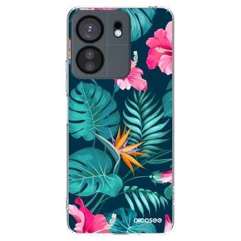 Picasee silikonska prozirna maskica za Xiaomi Redmi 13C 4G - Pink Monstera