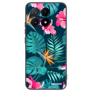 Picasee crna silikonska maskica za Xiaomi Poco X6 Pro - Pink Monstera