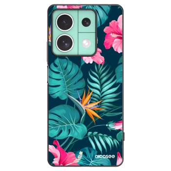Picasee crna silikonska maskica za Xiaomi Redmi Note 13 5G - Pink Monstera