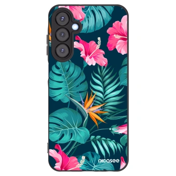 Picasee crna silikonska maskica za Samsung Galaxy A25 A256B 5G - Pink Monstera