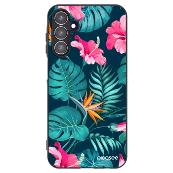 Picasee crna silikonska maskica za Samsung Galaxy A15 A156B 5G - Pink Monstera