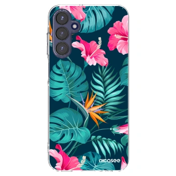 Picasee silikonska prozirna maskica za Samsung Galaxy A15 A155F 4G - Pink Monstera