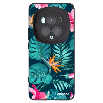 Picasee crna silikonska maskica za Honor Magic6 Pro - Pink Monstera