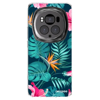 Picasee silikonska prozirna maskica za Honor Magic6 Pro - Pink Monstera