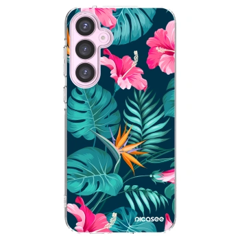 Picasee silikonska prozirna maskica za Samsung Galaxy A55 5G A556B - Pink Monstera