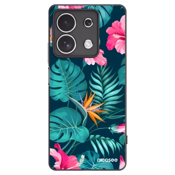 Picasee crna silikonska maskica za Xiaomi Redmi Note 13 4G - Pink Monstera