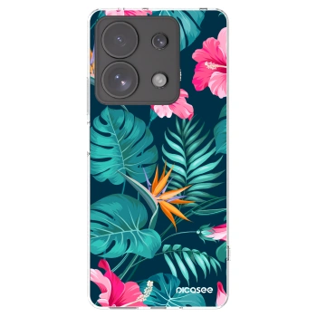Picasee silikonska prozirna maskica za Xiaomi Redmi Note 13 Pro 4G - Pink Monstera