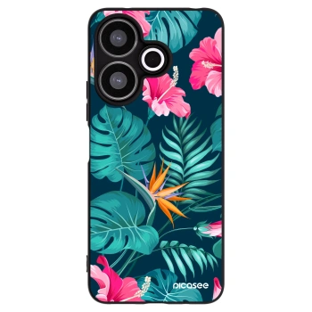 Picasee crna silikonska maskica za Xiaomi Redmi 13 4G - Pink Monstera