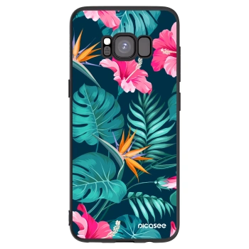 Picasee crna silikonska maskica za Samsung Galaxy S8 G950F - Pink Monstera