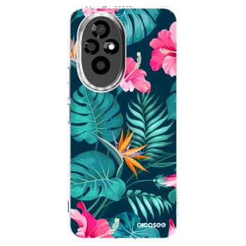 Picasee silikonska prozirna maskica za Honor 200 Pro 5G - Pink Monstera