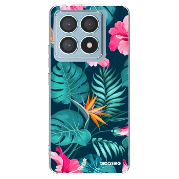 Picasee silikonska prozirna maskica za Xiaomi 14T Pro - Pink Monstera