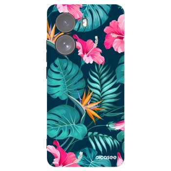 Picasee crna silikonska maskica za Xiaomi Poco X7 - Pink Monstera